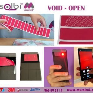 etiquetas void rojas seguridad